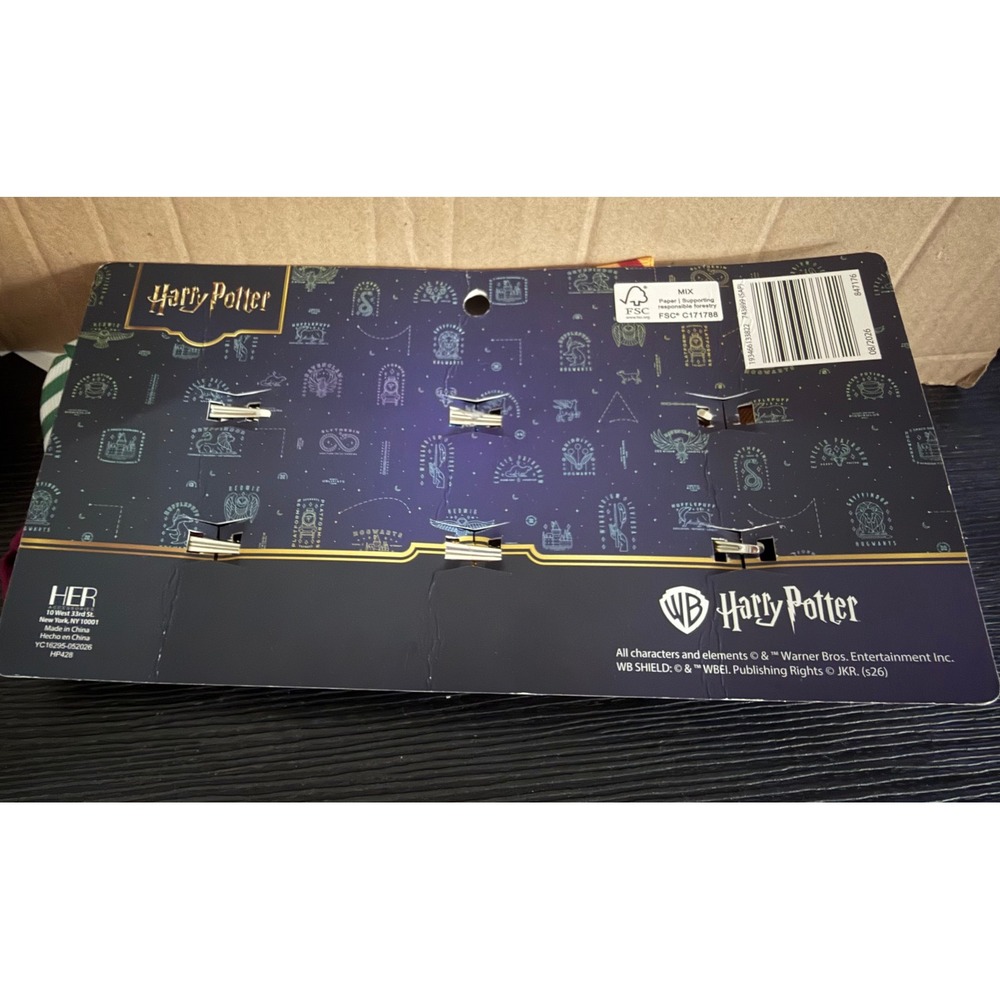 Harry Potter Hair Bows Set 6pc Hogwarts House Crests Platform 9 3/4 Clips NEW - Picture 5 of 5